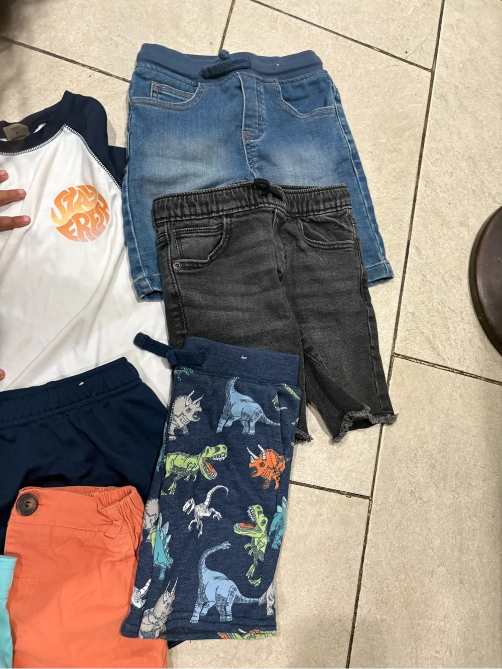 Old Navy Boys Tropical Print Swim Trunks - Green, Blue, Yellow, Coral